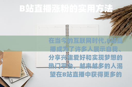 B站直播涨粉的实用方法 B站直播涨粉的实用方法