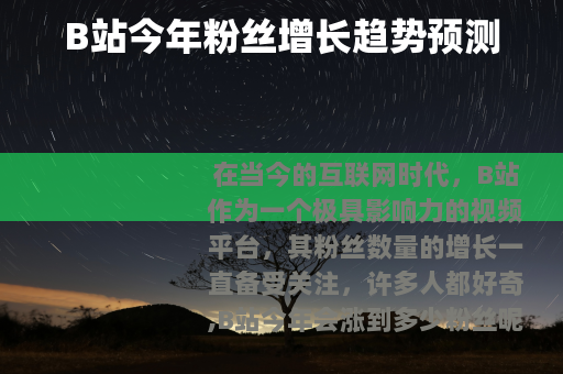 B站今年粉丝增长趋势预测