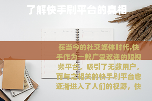 了解快手刷平台的真相