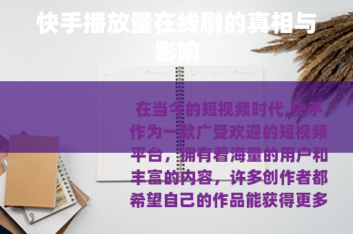 快手播放量在线刷的真相与影响