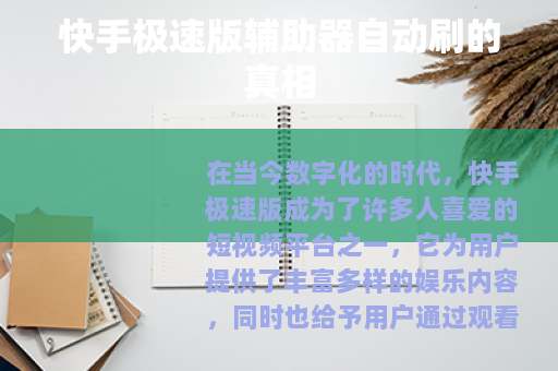 快手极速版辅助器自动刷的真相