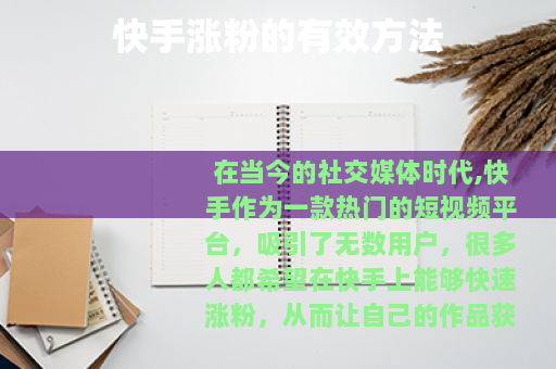 快手涨粉的有效方法
