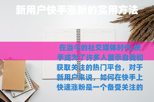 新用户快手涨粉的实用方法