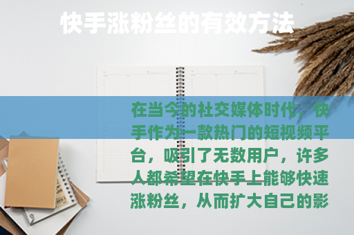 快手涨粉丝的有效方法