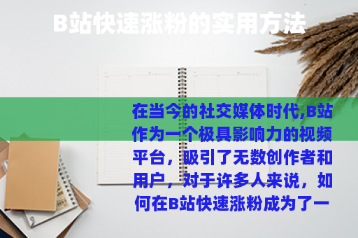 B站快速涨粉的实用方法
