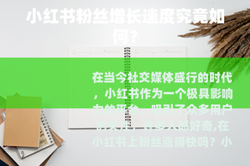 小红书粉丝增长速度究竟如何？