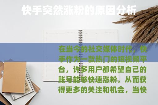 快手突然涨粉的原因分析