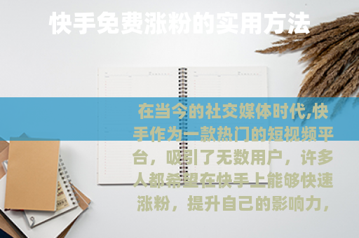 快手免费涨粉的实用方法