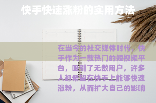 快手快速涨粉的实用方法