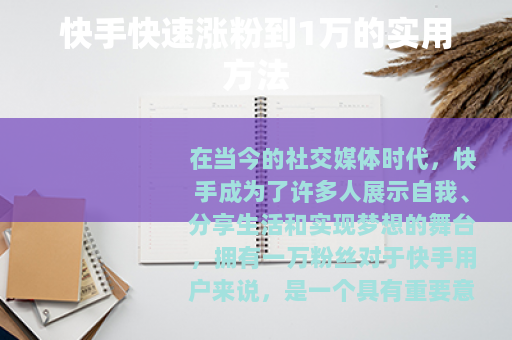 快手快速涨粉到1万的实用方法 快手快速涨粉到1万的实用方法