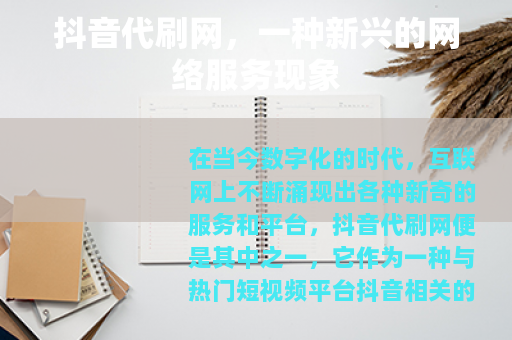抖音代刷网，一种新兴的网络服务现象