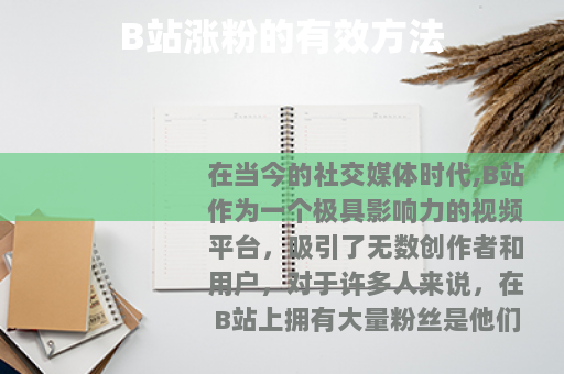 B站涨粉的有效方法