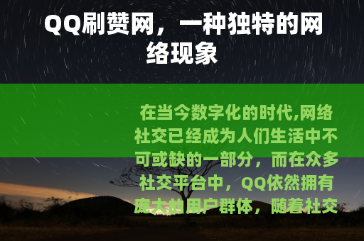 QQ刷赞网，一种独特的网络现象