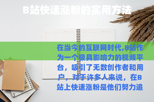 B站快速涨粉的实用方法