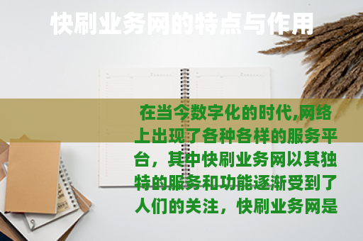 快刷业务网的特点与作用