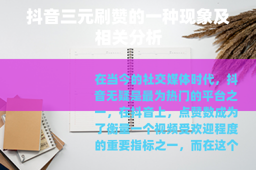 抖音三元刷赞的一种现象及相关分析