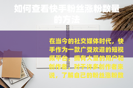 如何查看快手粉丝涨粉数量的方法