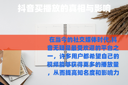 抖音买播放的真相与影响