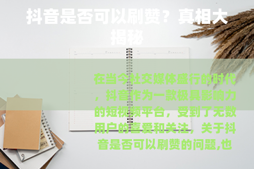 抖音是否可以刷赞?真相大揭秘