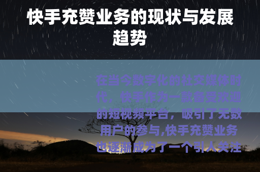快手充赞业务的现状与发展趋势