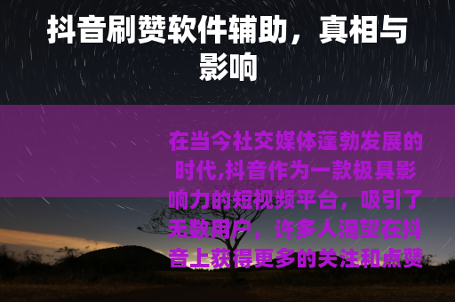 抖音刷赞软件辅助,真相与影响