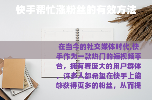快手帮忙涨粉丝的有效方法
