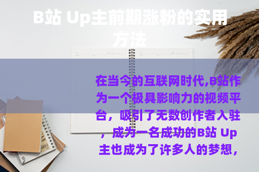 B站 Up主前期涨粉的实用方法