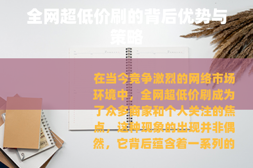 全网超低价刷的背后优势与策略