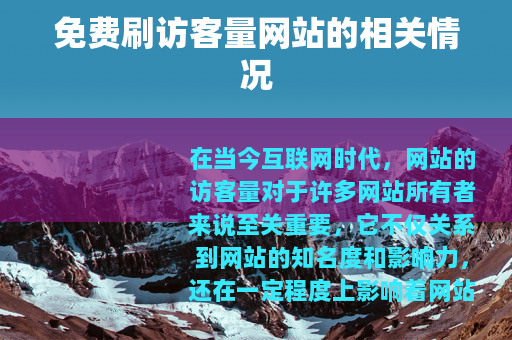 免费刷访客量网站的相关情况