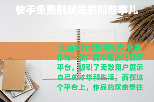 快手免费刷双击的那些事儿 快手免费刷双击的那些事儿