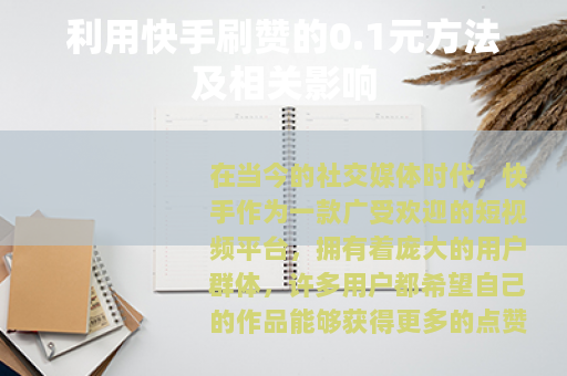 利用快手刷赞的0.1元方法及相关影响