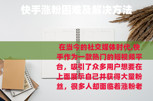 快手涨粉困难及解决方法