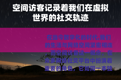 空间访客记录着我们在虚拟世界的社交轨迹