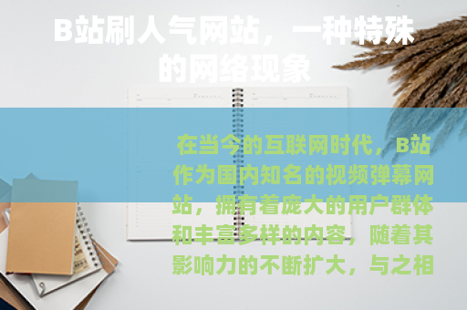 B站刷人气网站，一种特殊的网络现象