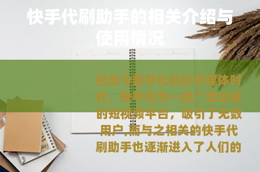 快手代刷助手的相关介绍与使用情况 快手代刷助手的相关介绍与使用情况