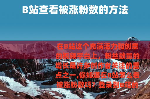 B站查看被涨粉数的方法