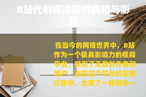 B站代刷阅读量的真相与影响