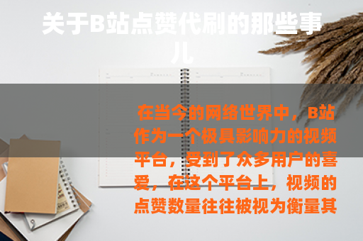 关于B站点赞代刷的那些事儿