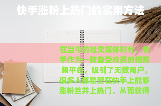 快手涨粉上热门的实用方法