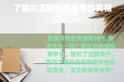 了解女王刷快手业务的真相