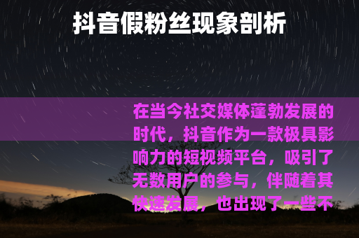 抖音假粉丝现象剖析