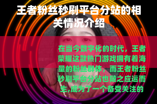 王者粉丝秒刷平台分站的相关情况介绍