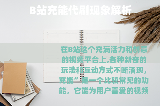 B站充能代刷现象解析