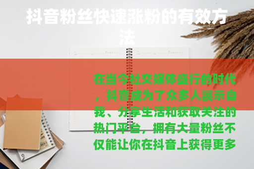 抖音粉丝快速涨粉的有效方法