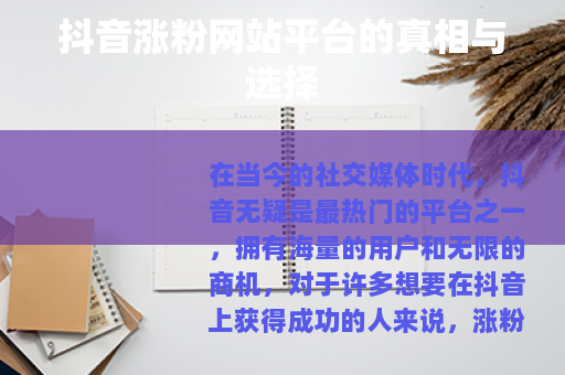 抖音涨粉网站平台的真相与选择