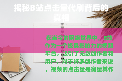 揭秘B站点击量代刷背后的真相