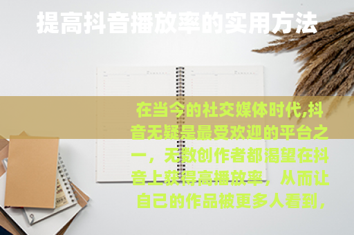 提高抖音播放率的实用方法
