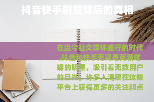 抖音快手刷赞背后的真相