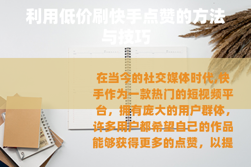 利用低价刷快手点赞的方法与技巧 利用低价刷快手点赞的方法与技巧