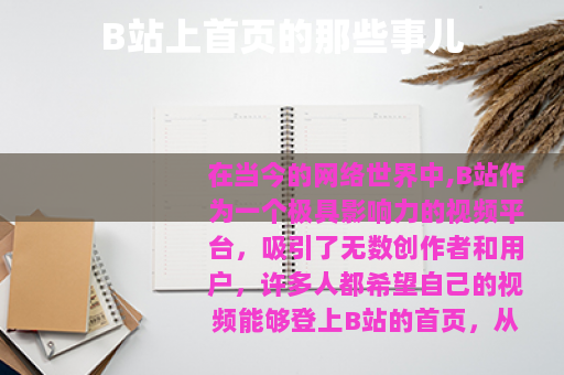 B站上首页的那些事儿